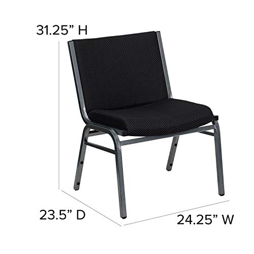 Flash Furniture Hercules Big & Tall Fabric Stack Chair, Black (2-Pack) – 1000 lb Capacity