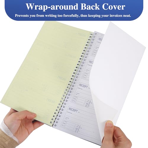 2 Pack Receipt Books with Carbon Copies, 3-Part Carbonless – 100 Sets/Book