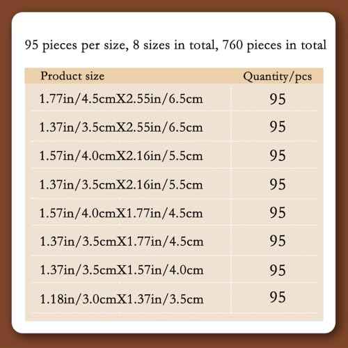 Philatelic Supplies OPP Stamp Protection Bags 8 Models, 95 pcs Each, Total 760 Stamps for Collection, philatelic Storage and Display Stamp Collecting Supplies