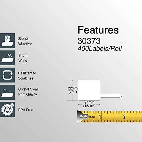 BETCKEY - Compatible DYMO 30373 (7/8" x 15/16") Price tag Rat Tail Style Thermal Film Labels, Compatible with Rollo, DYMO Labelwriter 450, 4XL & Zebra Desktop Printers[10 Rolls]