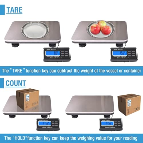 Heavy Duty Shipping Scale 660lbs - 14 x 12 Stainless Steel Platform, SurmountWay