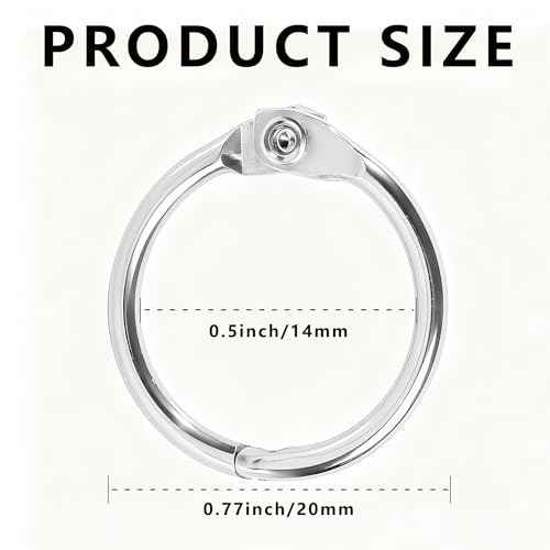 Small Binder Rings 1/2 inch 50 Pcs Mini Book Rings Small Key Ring Metal Loose Leaf Binder Ring for Index Cards (50PCS)