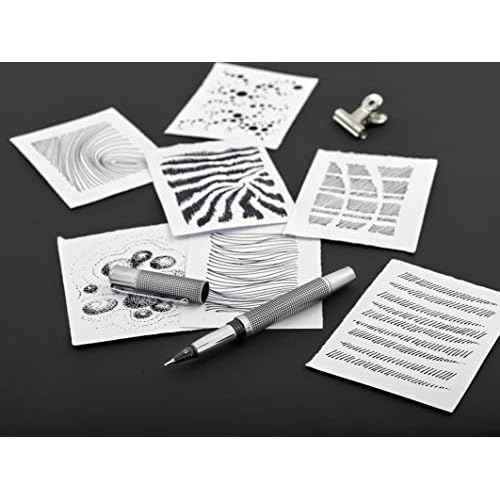 Yookers Metis Refillable Fibre Pen in Satin Chrome Black Grid 1.0mm Tip