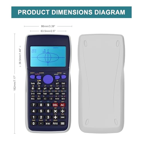 iPepul Blue Graphing Scientific Calculator with 10 Modes for Math & STEM