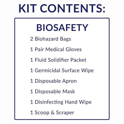MFASCO Blood Borne Pathogens Clean Up Kit - Wall-Mountable or Portable - OSHA Compliant - Disposable Protection Gear - Bleach-Free Solidifier - Easy Cleanup - Compact Design - Refillable - 9 Pcs