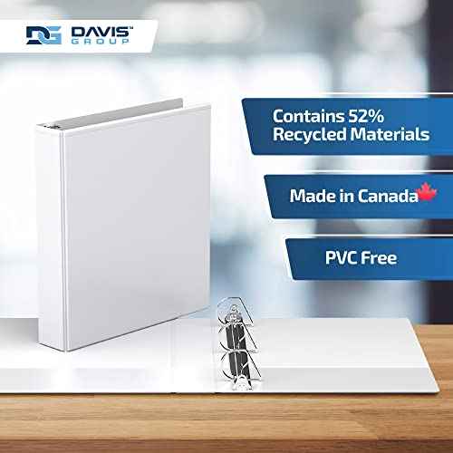 Easyview Premium 3-Ring Binders with Clear-View Covers and D Rings, Binders for School or Office, 1.5 Inch, Pack of 6, White