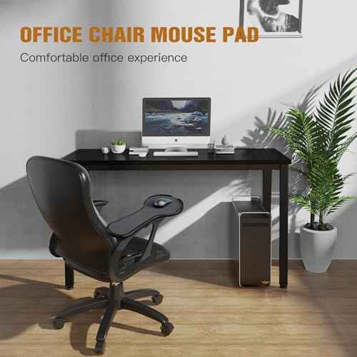 Ergonomic Adjustable Arm Rest Mouse pad for Chair, Mouse Extension Platform Tray with Mouse Baffle to Prevent Falling, Attaches to Chair, Black (Black£¨YYLL8326£©)