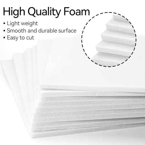 10 Pack Foam Boards,Thickness White Foam Core Backing Board 3/16" Foam Poster Boards for Mounting Photographs and Artwork, 3-D Modeling, Signage, Poster Making in School, Office (A3,12"x16.5")