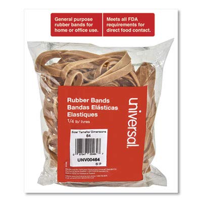 Universal Rubber Bands Size 64, 0.04" Gauge, Beige, 4 oz Box (80/Pack) – 64