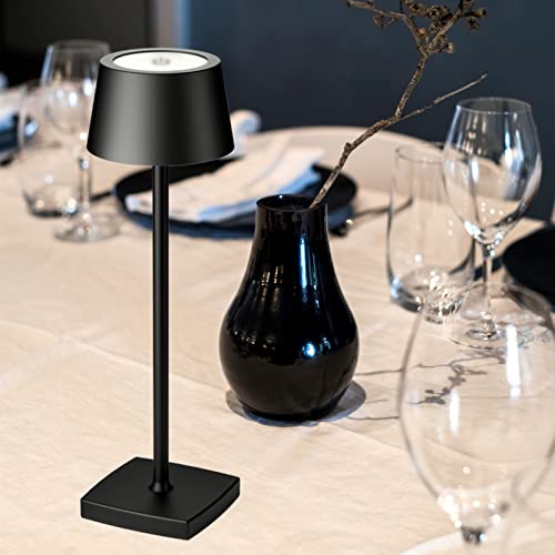 Rechargeable led Cordless Desk lamp,Aluminum, dimmable, Suitable for Indoor and Outdoor Lighting Black