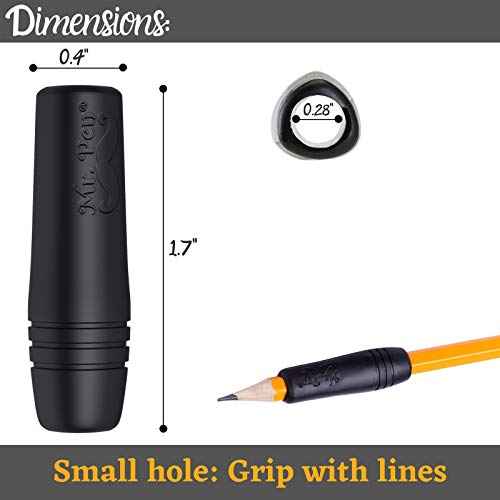 Mr. Pen- Pencil and Pen Grips, 12 Pack, Black, Pencil Grips for Adults, Rubber Pencil Grips, Pen Grips for Adults with Arthritis, Ergonomic Pencil Grip, Pen Gripper