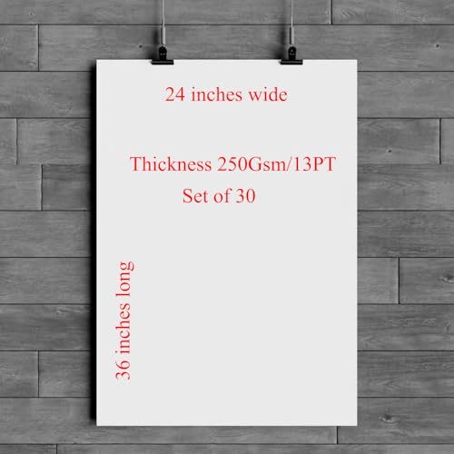 DRWUIS 24x36 Inch White Poster Board Bulk 30 Sheets for Crafts Signs DIY School