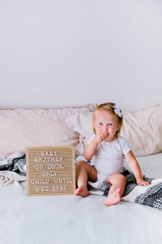 Pearhead Natural Wood Letter Board with 188 Characters - 10x10 Inches