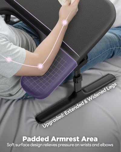 SAIJI Black Laptop Lap Desk with Soft Armrest, Adjustable Bed & Couch Table