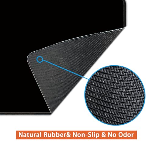 Large Black Mouse Pad 24x12 inch Non-Slip Desk Mat with stitched edges