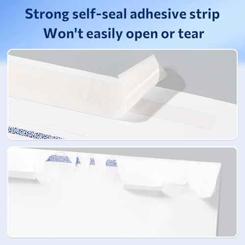 SUNEE Envelopes Letter Size Self Seal #10 Windowless Mailing Business Envelopes 500 Pack, 4-1/8 x 9-1/2 inch - White Envelopes - 24LB - Secure & Printer Compatible for Letters, Checks, Mailings