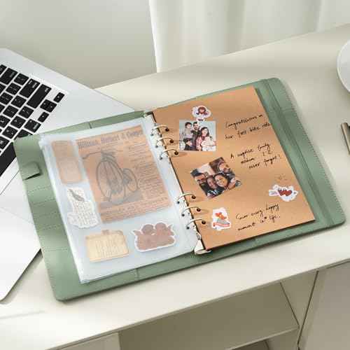 Aesthetic A5 Binder 6 Ring Refillable Notebook Planner Cover Small 0.8 Inch Loose Leaf Binder for Journaling or Collections Refillable Notebook Holder with Pocket