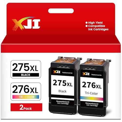 XJI 275 XL 276 XL Compatible Ink Cartridges Replacement for Canon PG-275XL CL-276XL 275 276 Black Color Combo Pack, for Pixma TS3520 TS3522 TS3720 TS3722 TR4720 TR4722 TS3500 TS3700 TR4700 Printer