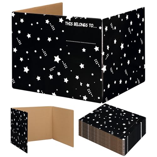 EARTHSON 22 Pack Desk Dividers for Students, Privacy Folder for Students, Cardboard Privacy Boards, Test Divider Classroom Study Carrel Teacher Supplies, Black