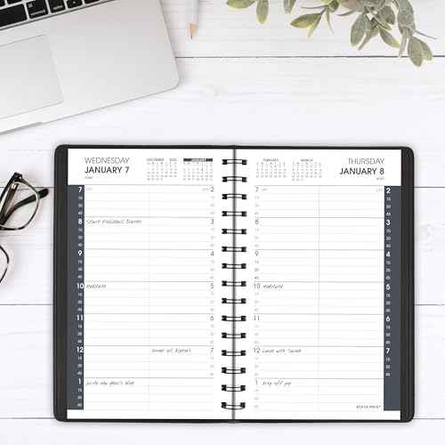 AT-A-GLANCE 2026 Appointment Book Planner, Daily, 5" x 8", Small, Quarter-Hour, Black (708000526)