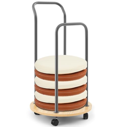 Mobile Cushion Cart Storage Trolley Classroom Desk Cart with Heavy Duty Rolling and Locking Casters for Toddler Preschool Classroom Rest Mat Trolley Cushions