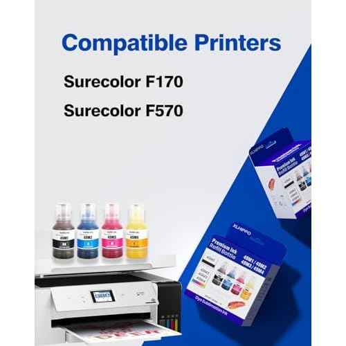 560ML T49M Sublimation Ink for Surecolor F170 F570 Dye-Sublimation Printer T49M1 T49M2 T49M3 T49M4 (4 * 140ml Refill Ink Bottles) Autofill/ICC-Free/Anti-UV