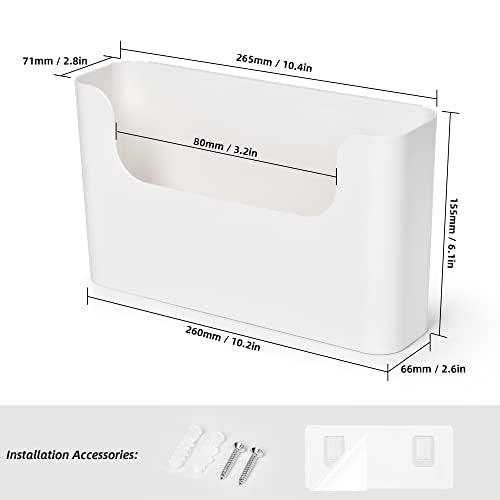 JOMOLA No Drilling Wall Mount File Holder - Off-White Mail Organizer, 1 Pack