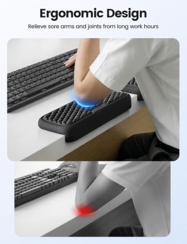 Vaydeer 2Pcs Black L-Shaped Ergonomic Elbow Rest Pads for Desk Edge Support