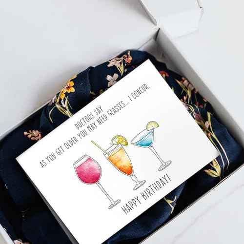 SuperShunhu Funny Wine Birthday Card for Him Her, Humorous Birthday Card for Wine Lover, Happy Birthday Card for Friend, Sarcastic Getting Older Card