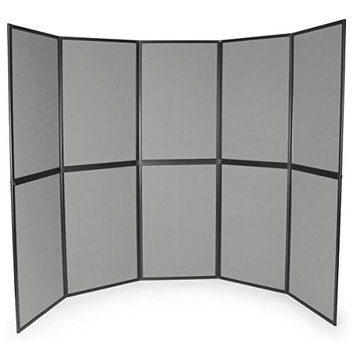 Trade Show Booth Panel Displays, 10 Grey Hook & Loop Receptive Fabric Sections - 84" Tall
