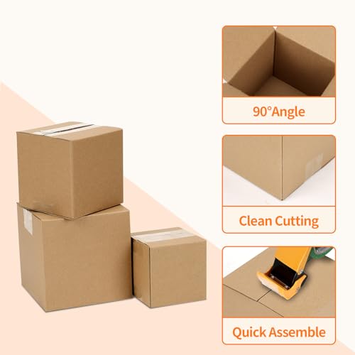 Hoikwo Bulk Shipping Boxes Assorted Sizes 4x4x4, 5x5x5, 6x6x6 - Professional Brown Cardboard Pack for Retail & Moving