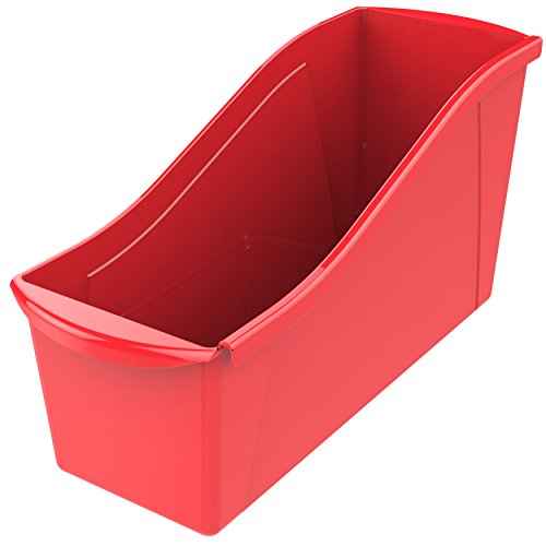 Storex Large Book Bin, Interlocking Plastic Organizer for Home, Office and Classroom, STEM Assortment, 6-Pack