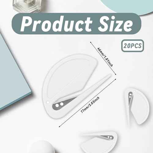 20 Pieces Letter Opener Envelope Slitter,Razor Blade Plastic Openers, Ideal for Office Home Supplies