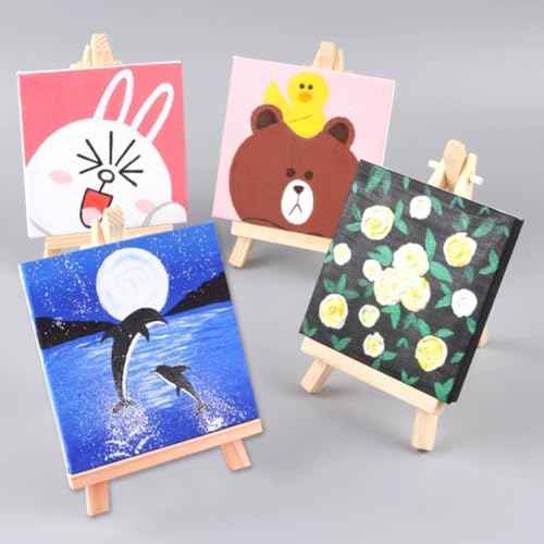 12 Pack 9 Inch Wood Easels, Easel Stand for Painting Canvases, Tripod, Kids Student Tabletop Easels for Painting, Art Craft Painting Easel Stand for Artist Adults Students