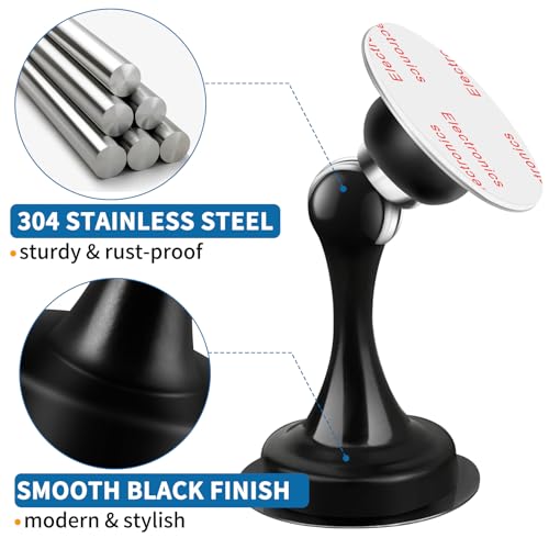 Magnetic Door Stoppers 10 Pack, Stainless Steel, Black Magnetic Door Catch Holder, Heavy Duty Doorstops with Double-Sided Adhesive Tape