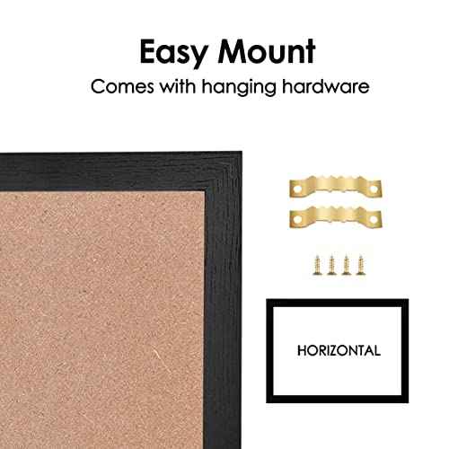 TORASO Magnetic Chalkboard Calendar Corkboard, Small Combination Chalk Board Bulletin Board, 13" x 17",Black Wood Framed Blackboard Calendar Cork Combo Board(ZHHB-BK-3343)