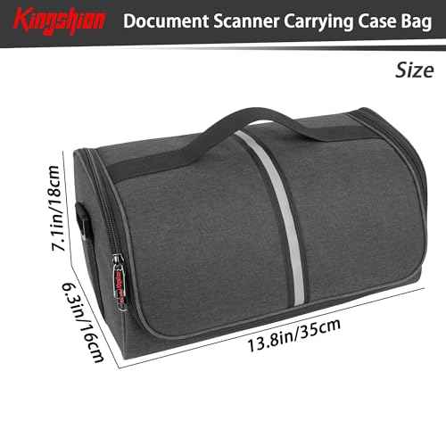Document Scanner Carrying Case Bag,Film Scanner Case Compatible with Fujitsu iX1400, iX1500, iX1600, Plustek Scanner, Fujitsu Fi Series, Brother and Raven Scanner Use-Dark Grey