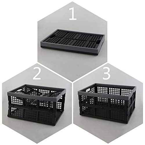 Pekky 34 Quart Plastic Milk Crates Stackable, Collapsible Storage Crate, 4 Packs