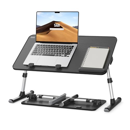 SAIJI Adjustable Bed Laptop Desk Stand - Black, 20.5x11.8 Inches
