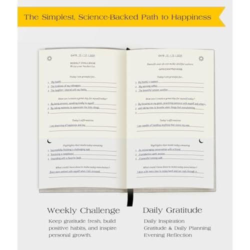 The Original Gratitude Journal - 5 Minute Gratitude Practice with Inspiring Prompts & Quotes for Mindfulness, Reflection & Personal Growth 2025 - Wellness Journal for Men & Women