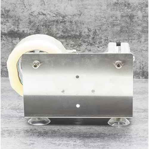 2''/3'' Desktop Table Top/Wall Mounted Tape and Label Dispenser, Large Desktop Tape Dispenser, Stainless Steel Frame with Sucktion Cup Sucker TTD-01