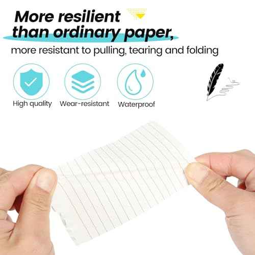6 Pack Waterproof Notebook, 3x5 Pocket Notepad, Small Top Spiral Stone-Paper Notepad, Mini Pocket Notebook, Little Memo Note Pads for Outdoor, Office, School, Travel (Black)