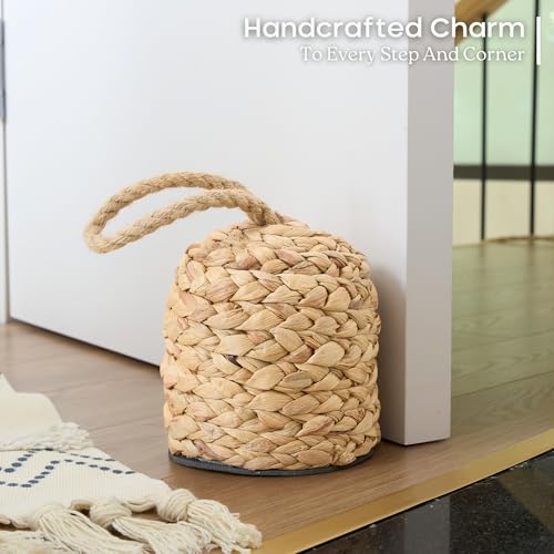 Water Hyacinth Door Stop 4.4 lb – Decorative Heavy-Duty Door Stopper
