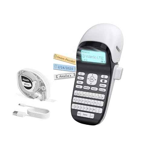 Label Maker Machine with Tapes, Label Maker Waterproof-Labels, Portable Rechargeable Labeler with 12mm-Tape, Bluetooth Backlit Labeling Machine, LT12 Handheld Label Printer for Office Home