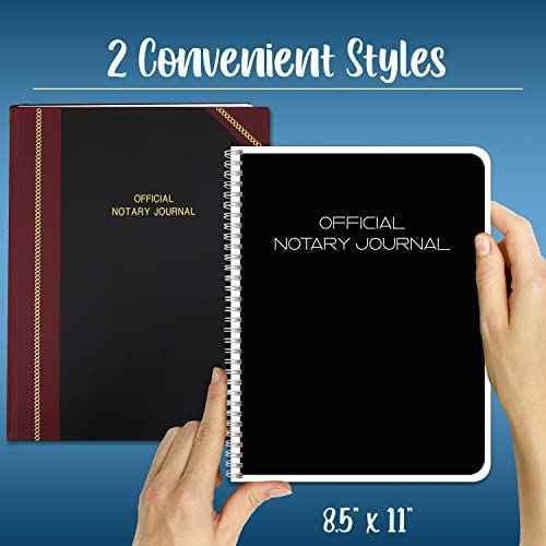 BookFactory Official Notary Journal/Log Book 168 Pages 8.5'' X 11'' 668 Entries 49 of 50 State Journal of Notarial Acts, Black and Burgundy Cover, Hardbound, (Made in USA)