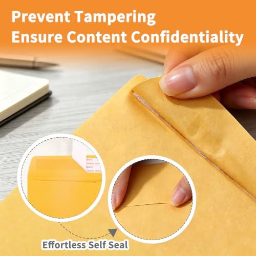 6x9 Brown Kraft Mailing Envelopes 100 Pack Self-Sealing 28lb Office & Business Use