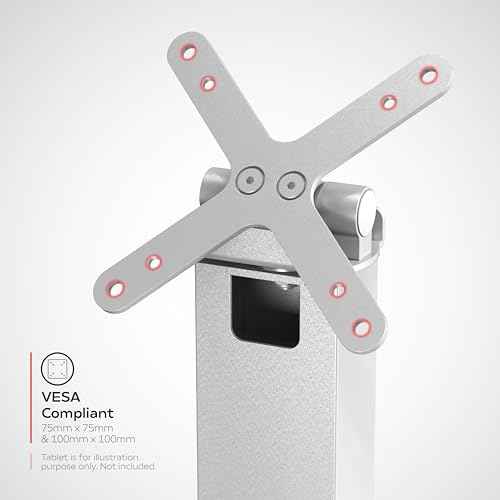 Sleek Rotating Kiosk Stand ? CTA 360-Degrees Rotating Sleek Desk Mount with Universal VESA Mount & Heavy-Duty Steel for Tablets, Holders, Enclosures, and Displays Up to 11 lbs. - White - (ADD-RSDMW)