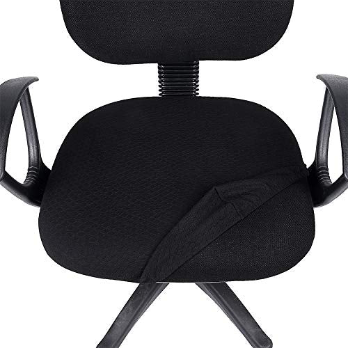 Smiry Black Office Chair Seat Cover Anti-Dust Protector for Desk, Stretchable & Reusable