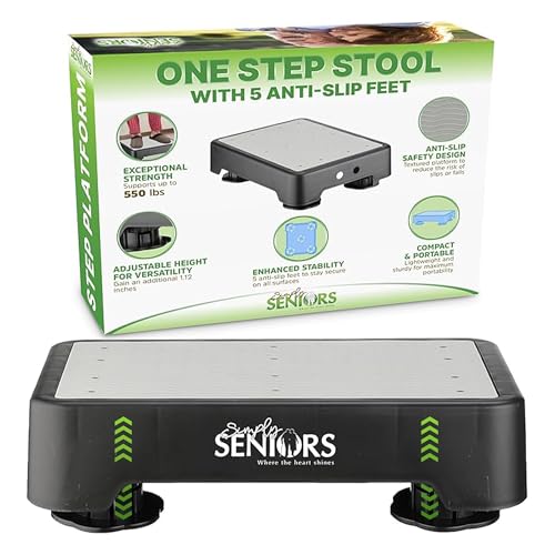 Gray Small Step Stool for Adults - Heavy Duty Anti-Slip Platform, Supports 550 lbs
