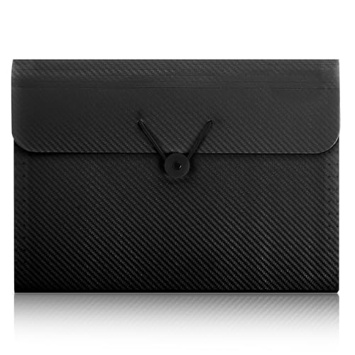 SKYDUE Black Accordion File Organizer with 7 Pockets - Portable Letter/A4 Size Document Folder